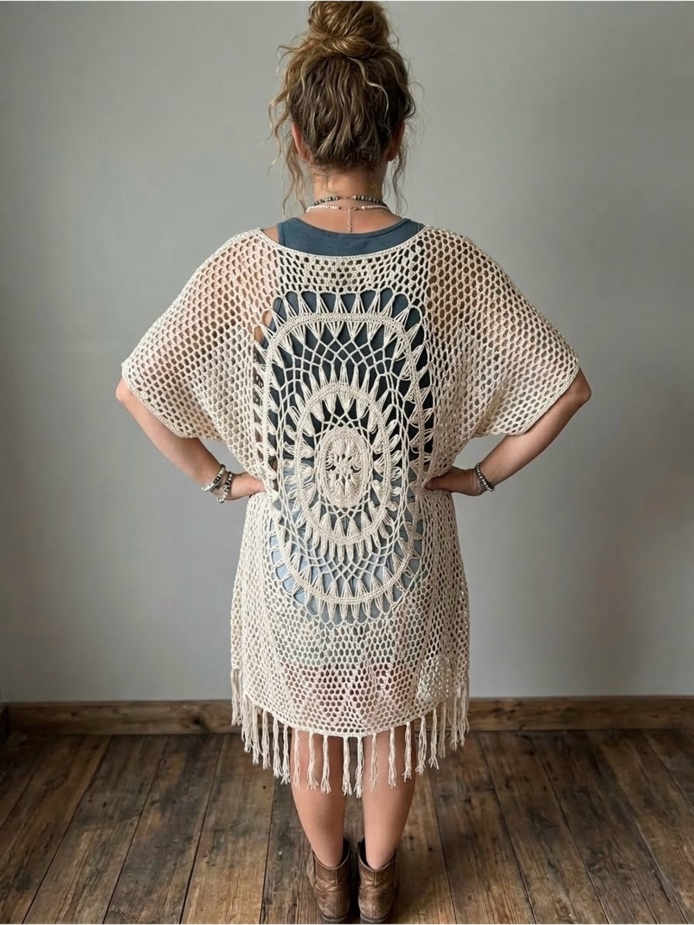 Rue21 open front crochet cardigan